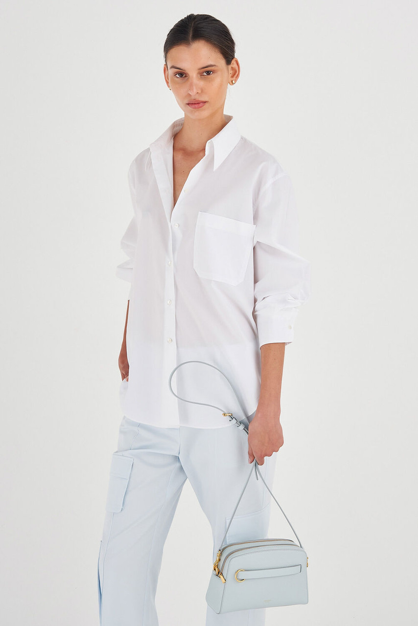 Oroton White Poplin Long Sleeve Shirt