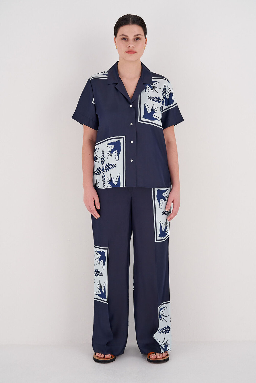 Oroton Scarf Print Pant North Sea