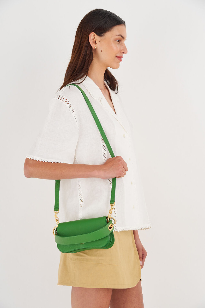 Oroton Liv Small Day Bag Grass Green