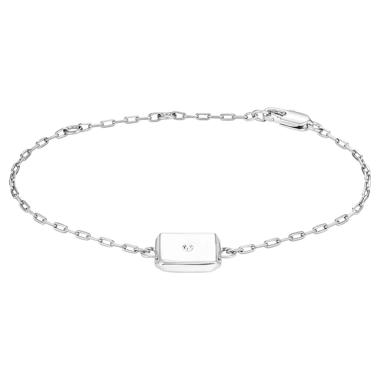 Oroton Fawne Rectangle Bracelet Silver/Clear
