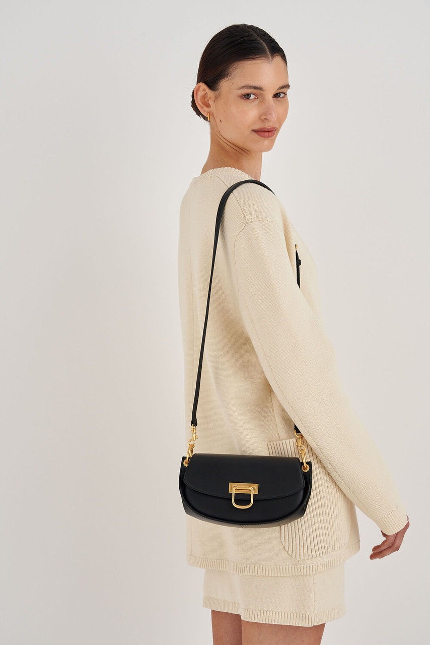 Oroton Colt Small Baguette Black