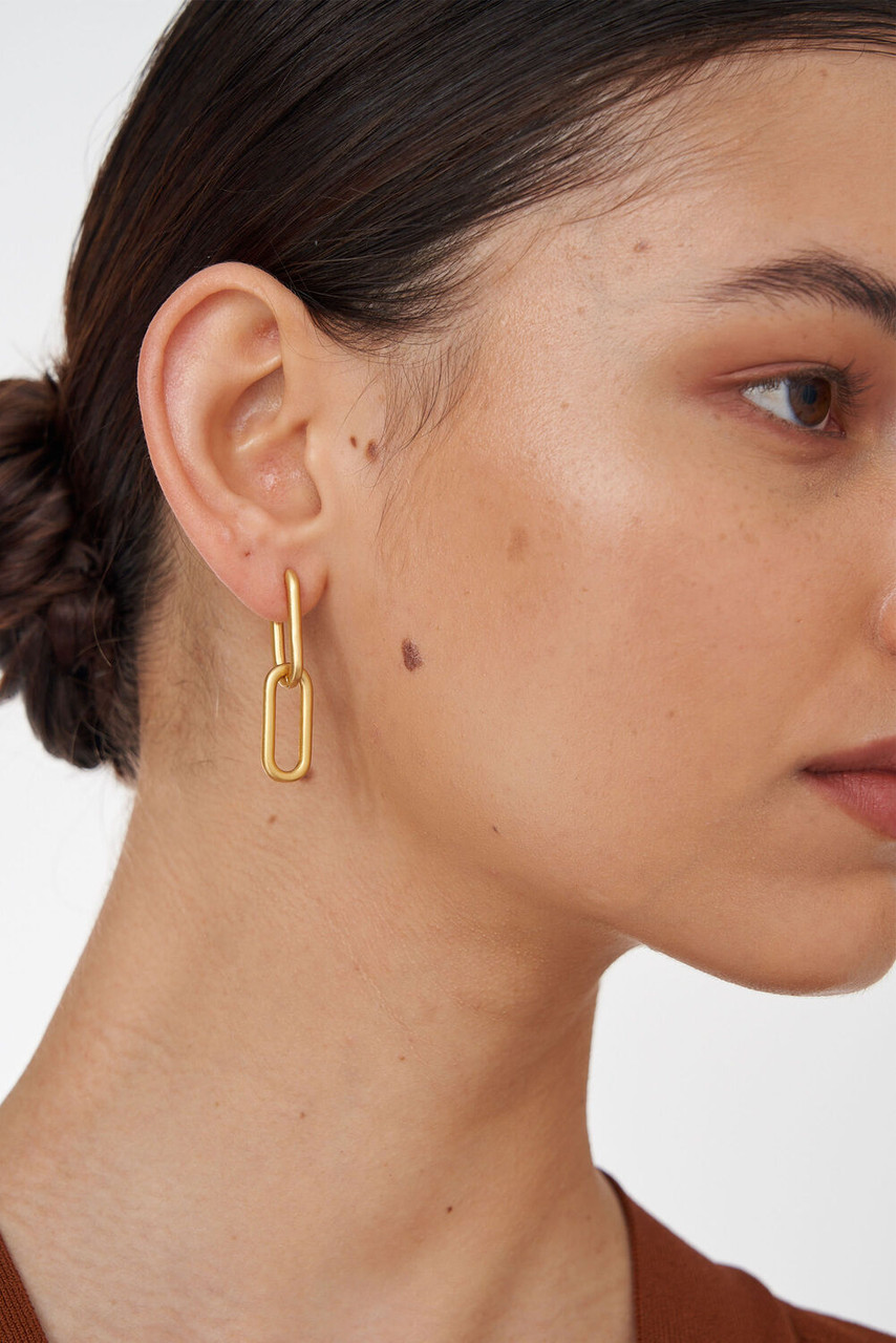 Oroton Hadley Double Huggies Worn Gold