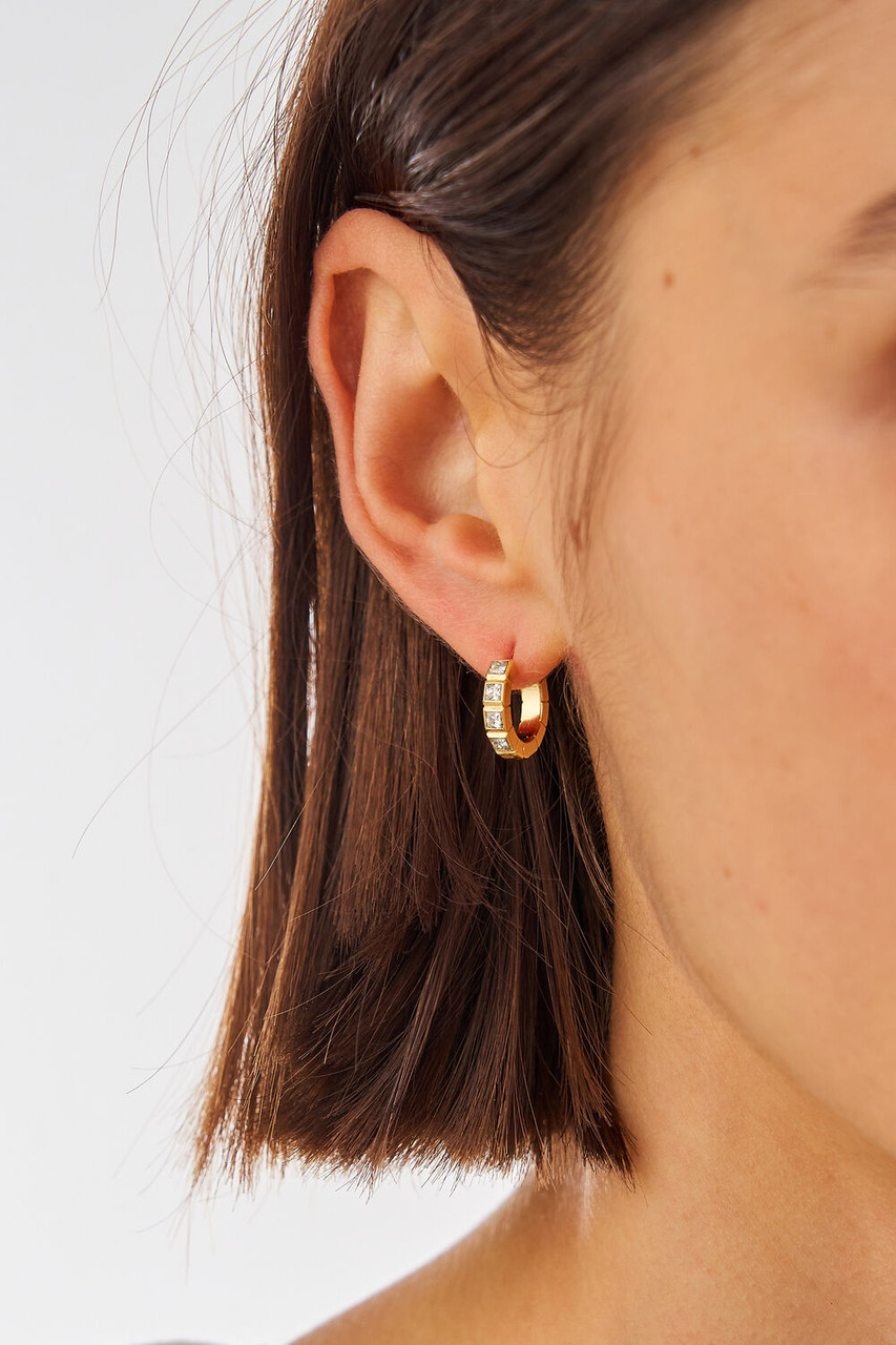 Oroton Everly Gold/Clear Multi Stone Huggies