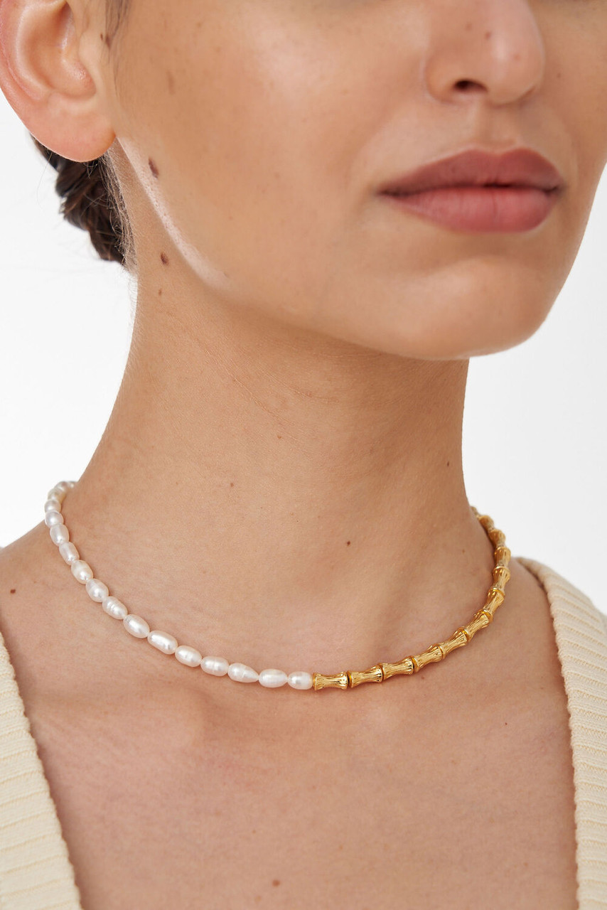 Oroton Valentina Gold/White Necklace