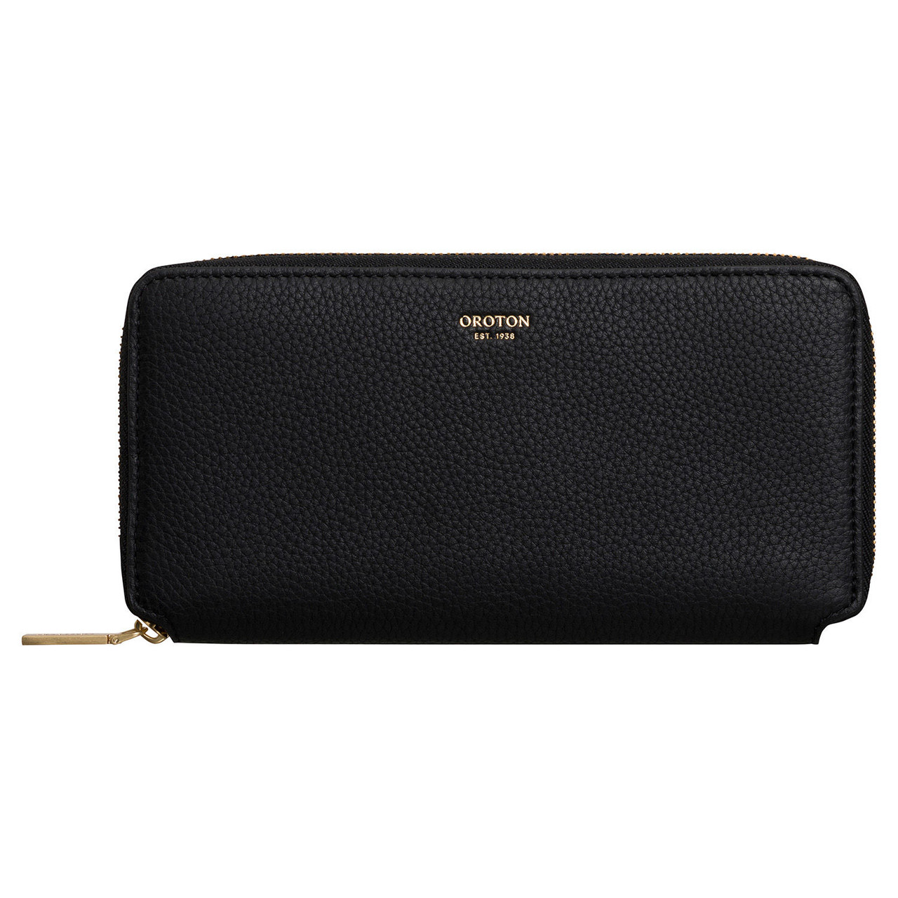 Oroton Margot Black Medium Zip Wallet