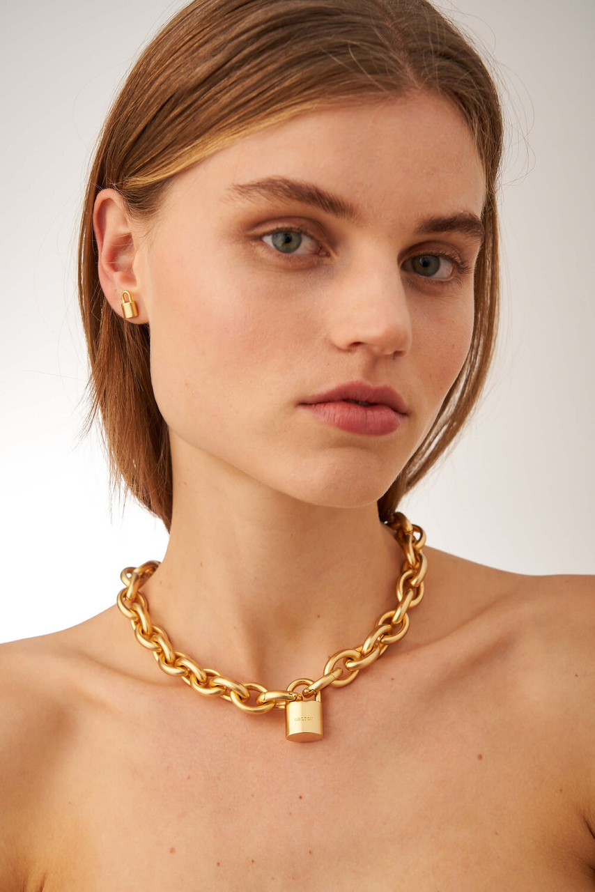 Oroton Evie Worn Gold Necklace