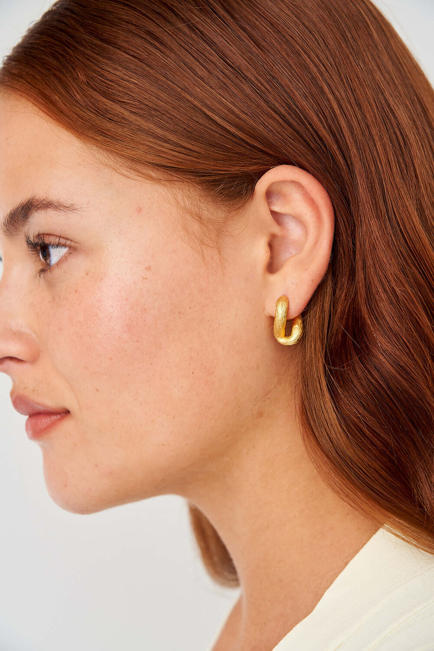 Oroton Luella Twist Huggies Worn Gold