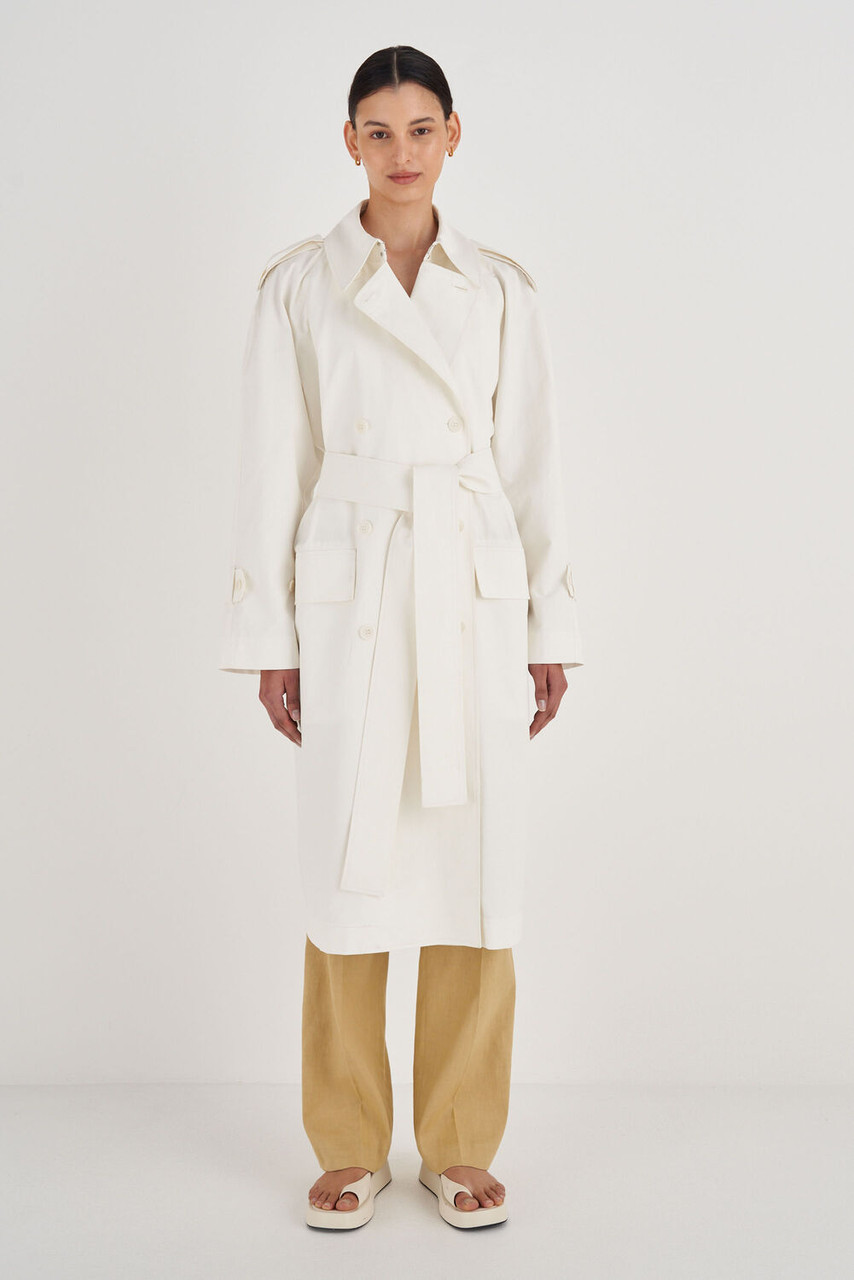 Oroton Coated Trench White