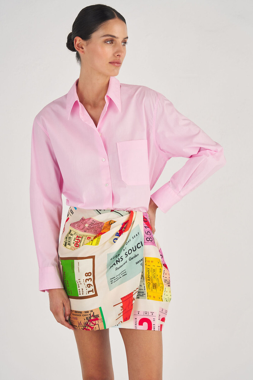 Oroton Ticket Print Sarong Fuchsia