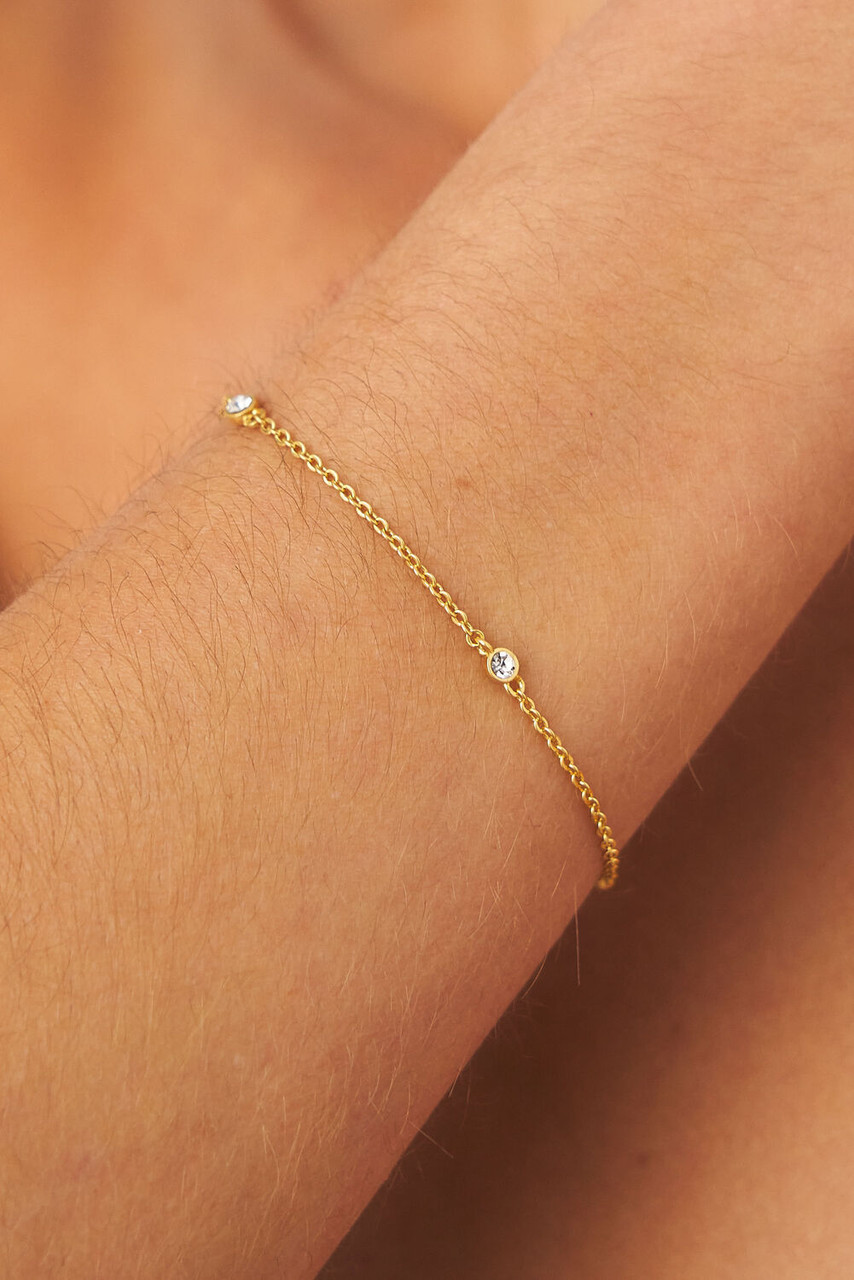 Solonge Simple Bracelet Worn Gold/ Clear