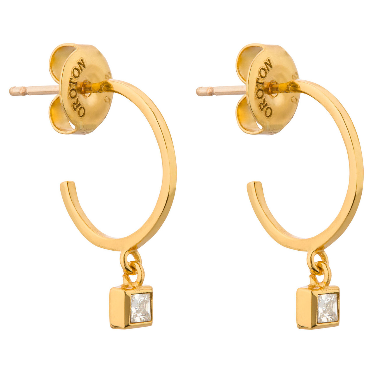 Oroton Everly Gold/Clear Charm Hoops