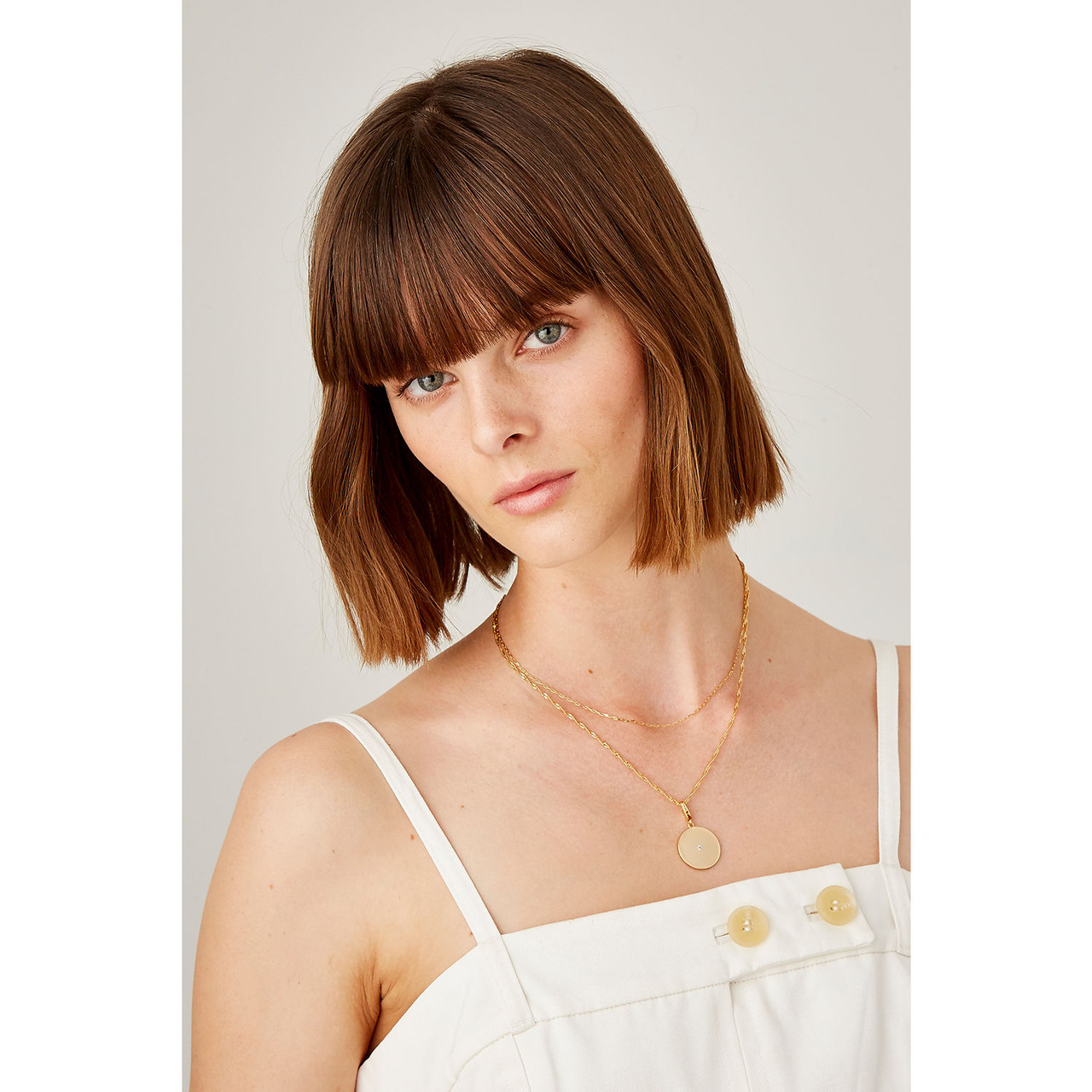 Oroton Astrid Gold Circle Charm Necklace