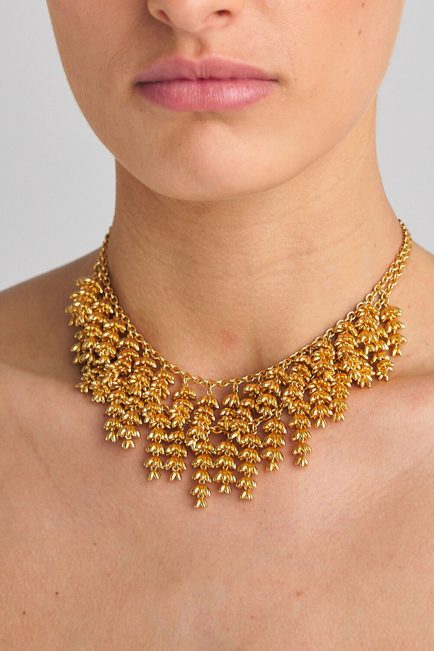 Oroton Riley Layered Necklace Worn Gold