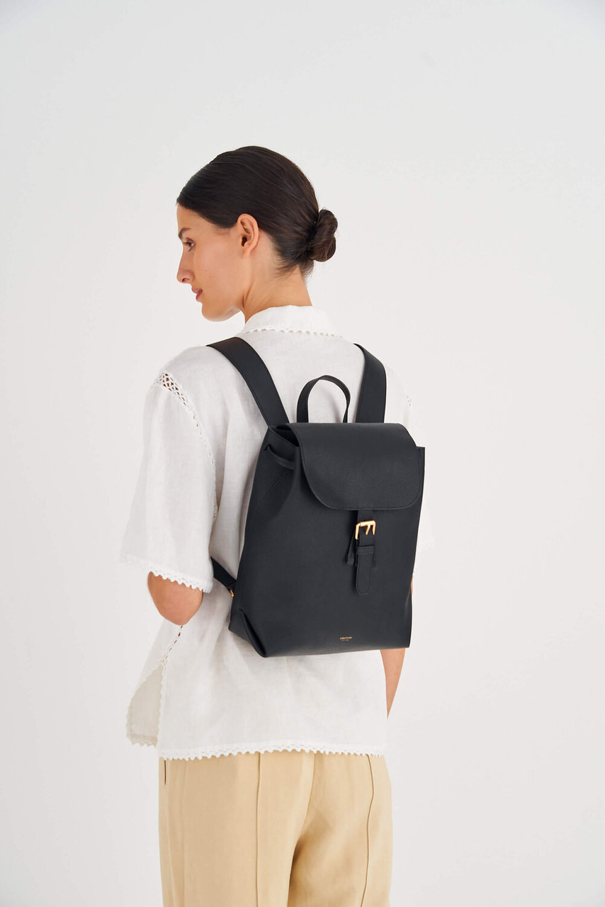 Oroton Margot Black-Light Smoke Medium Backpack