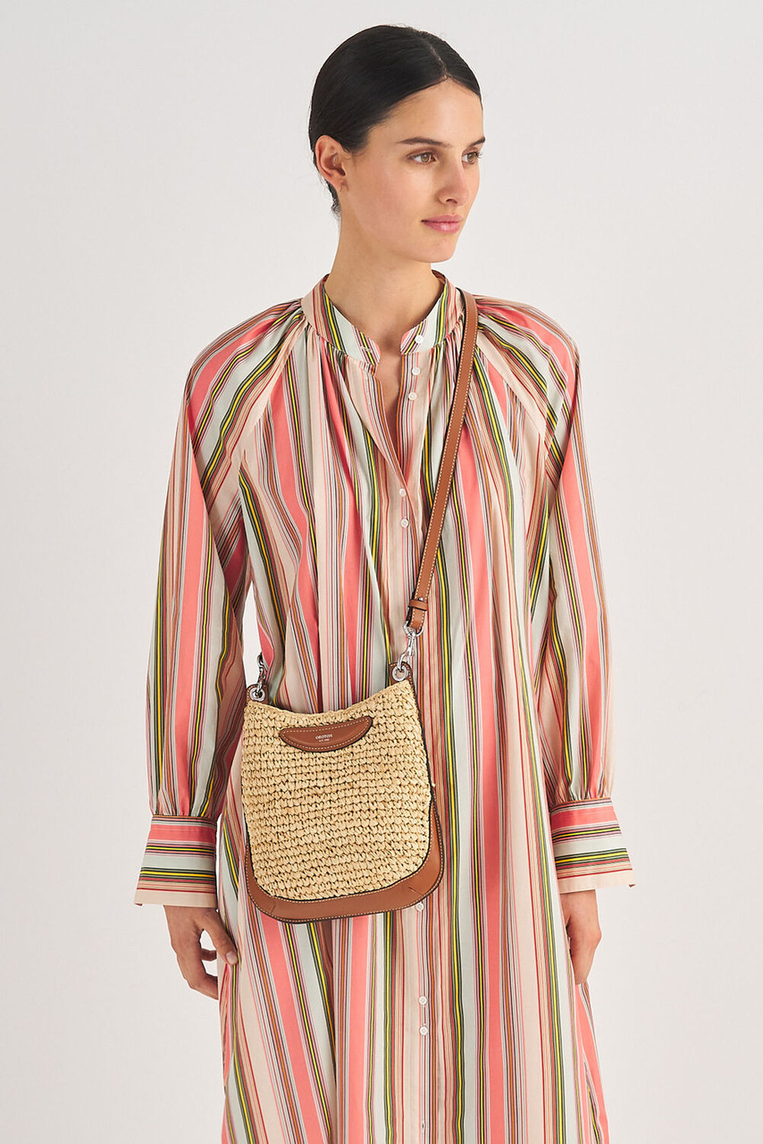 Oroton haskin Texture Small Hobo Natural/Brandy