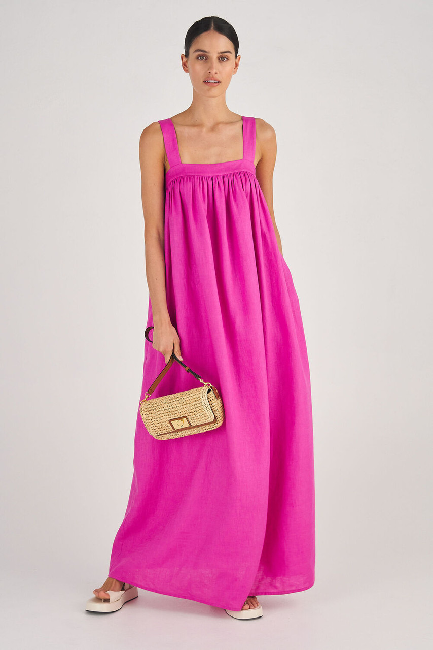 Oroton Bow Detail Sundress Fuchsia