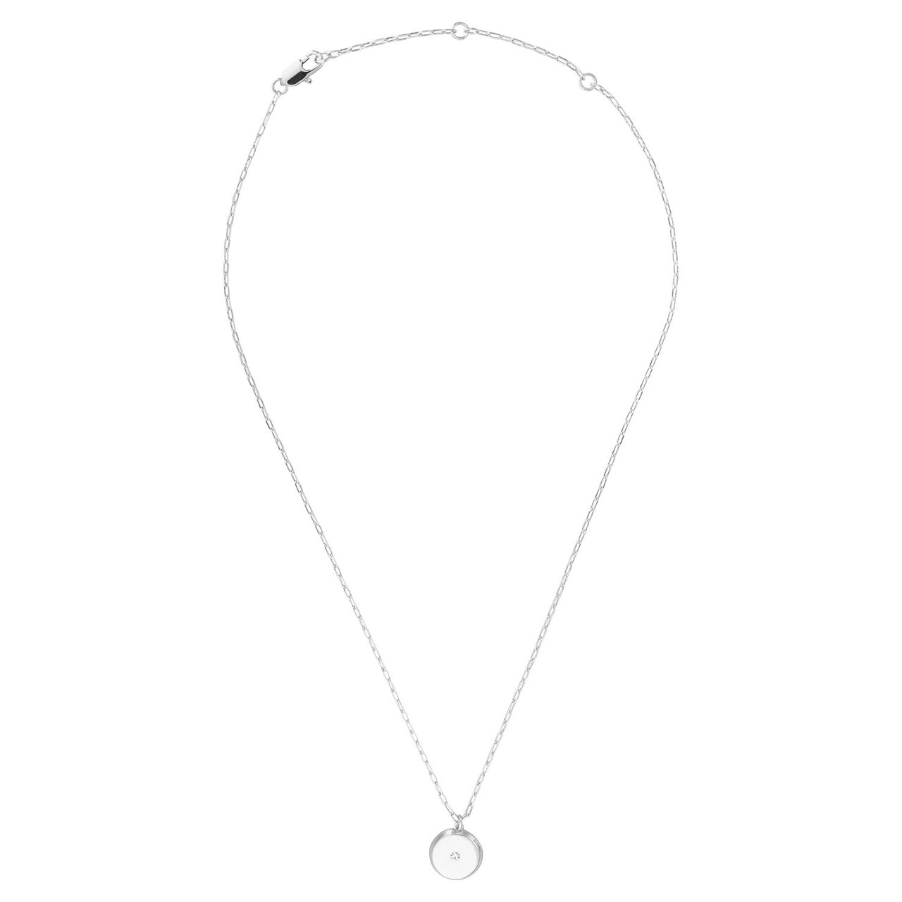 Oroton Fawne Circle Necklace Silver/Clear