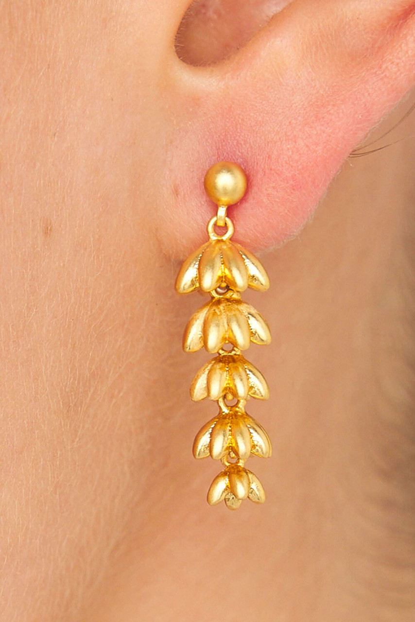 Oroton Riley Drop Earrings Worn Gold