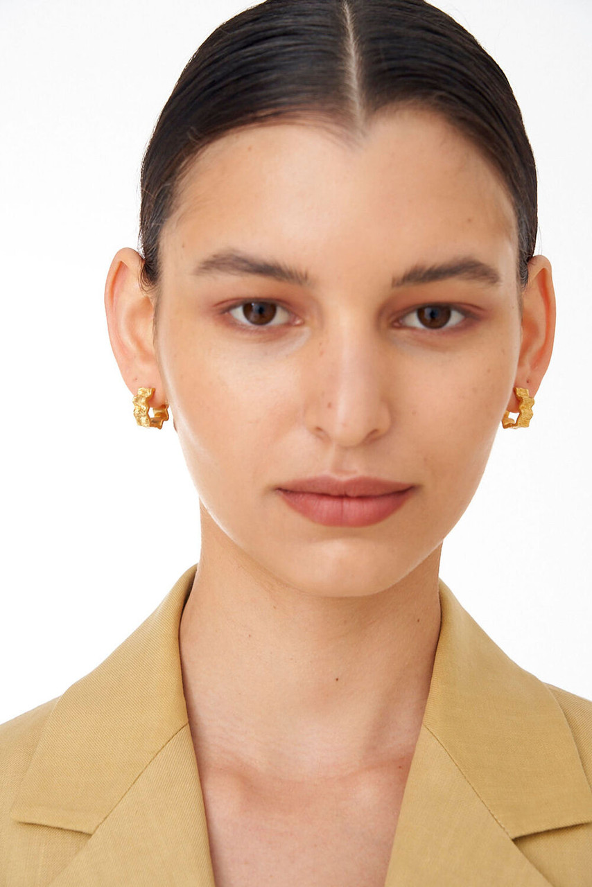 Oroton Amara Mini Huggies Worn Gold