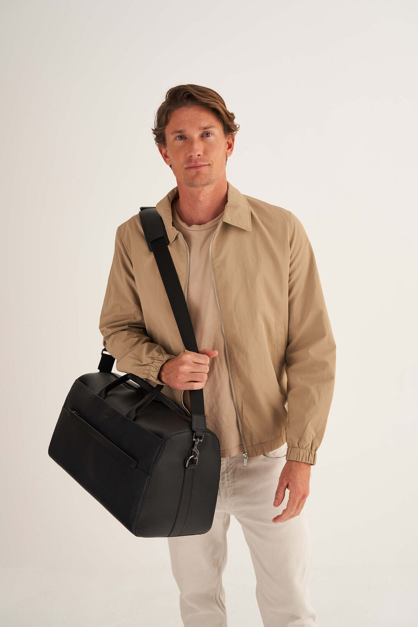 Oroton Weston Black Weekender Travel Bag