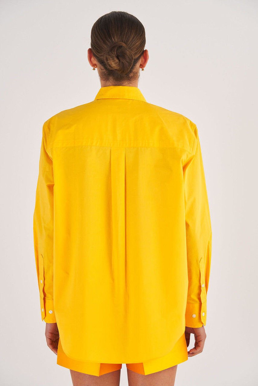 Oroton Poplin Long Sleeve Shirt Marigold