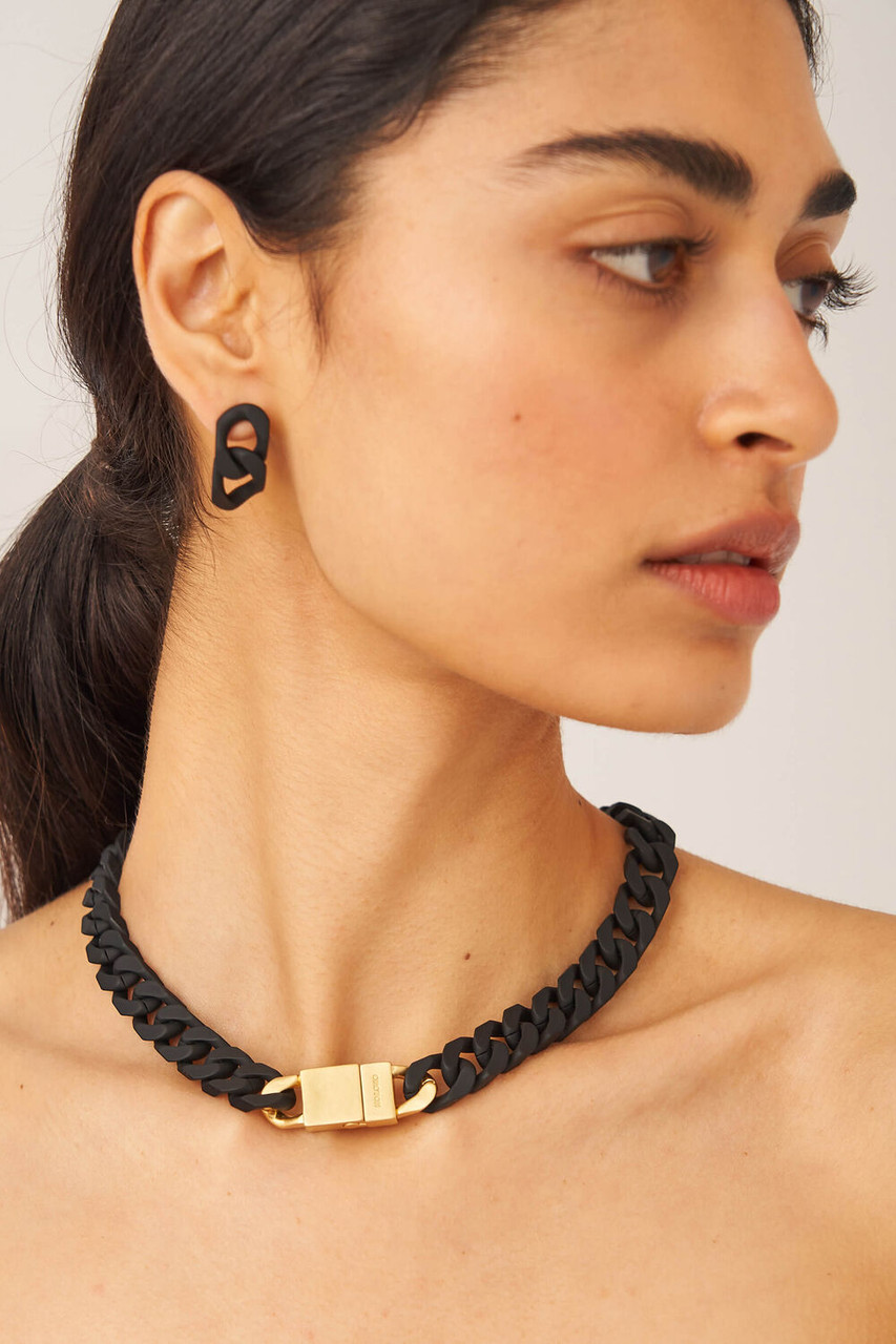 Oroton Noa Black-Worn Gold Necklace