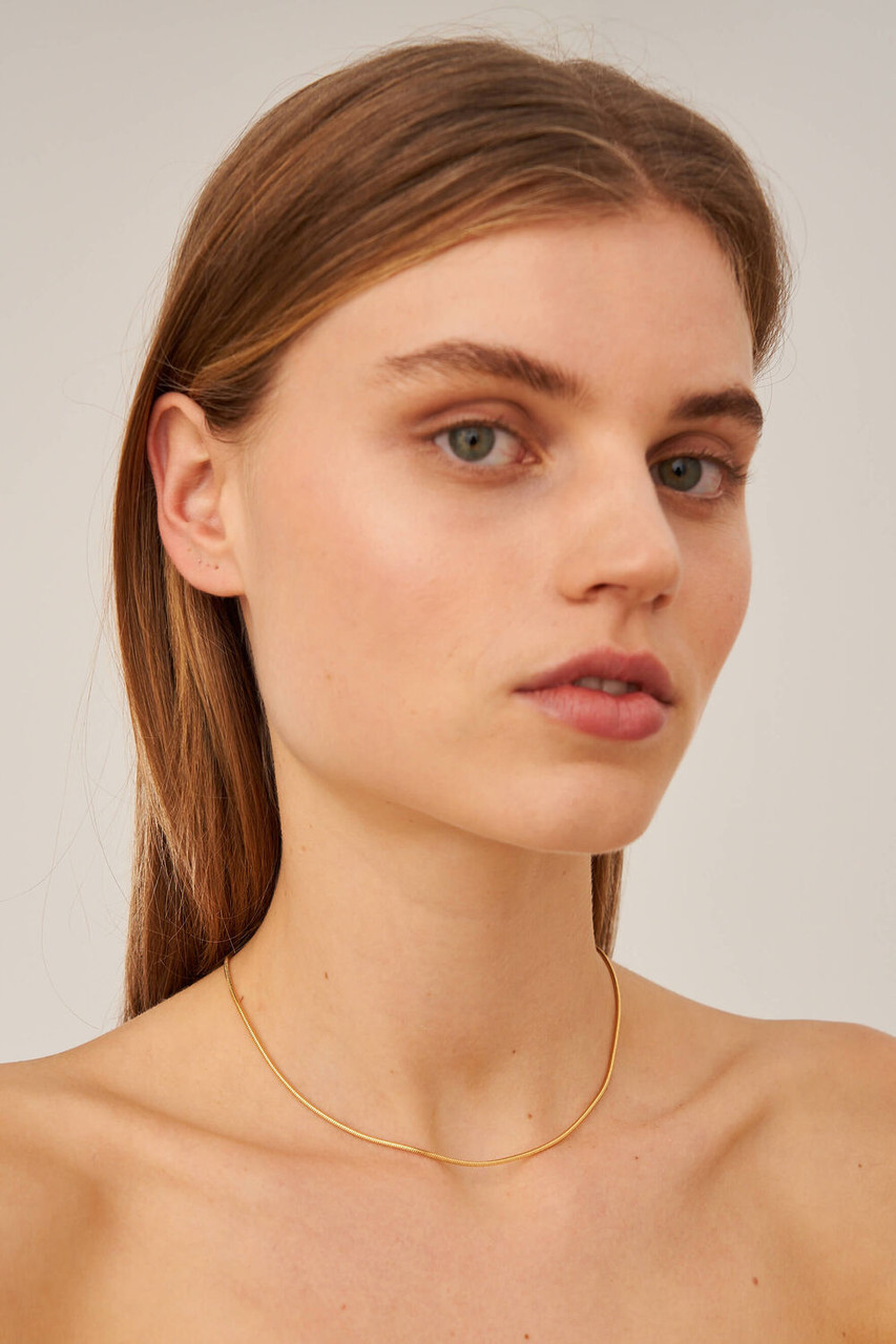 Oroton Peyton Gold Round Snake Chain Necklace