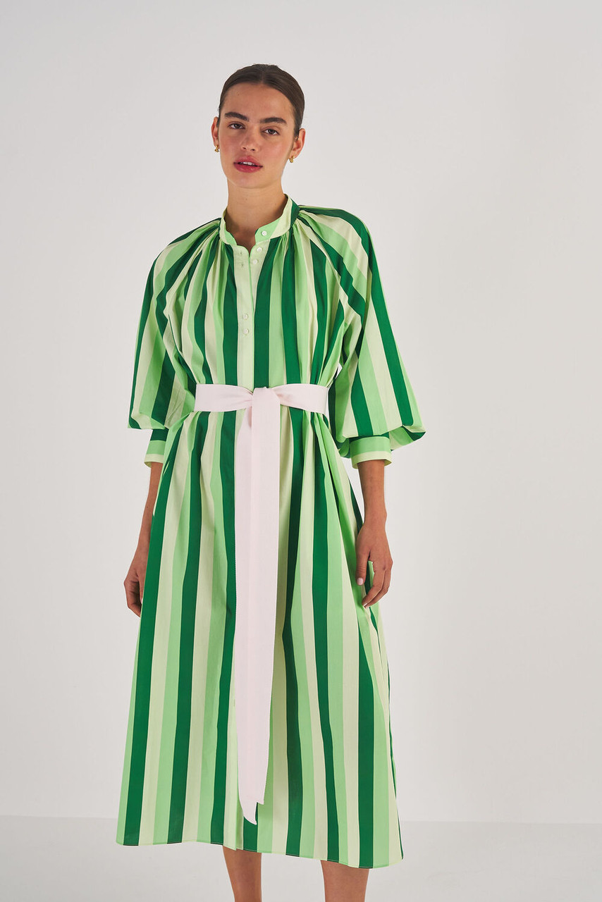 Oroton Multi Stripe Shirt Dress Garden