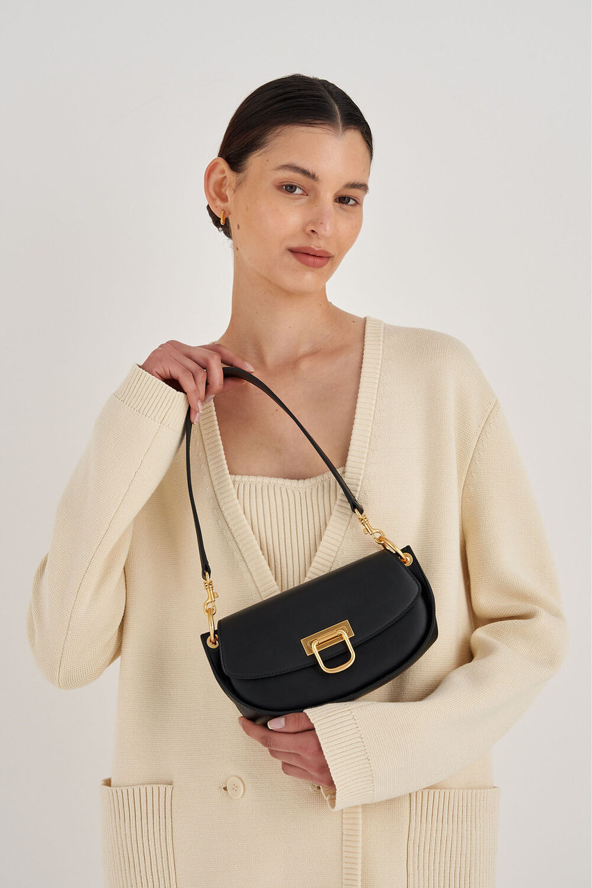 Oroton Colt Small Baguette Black