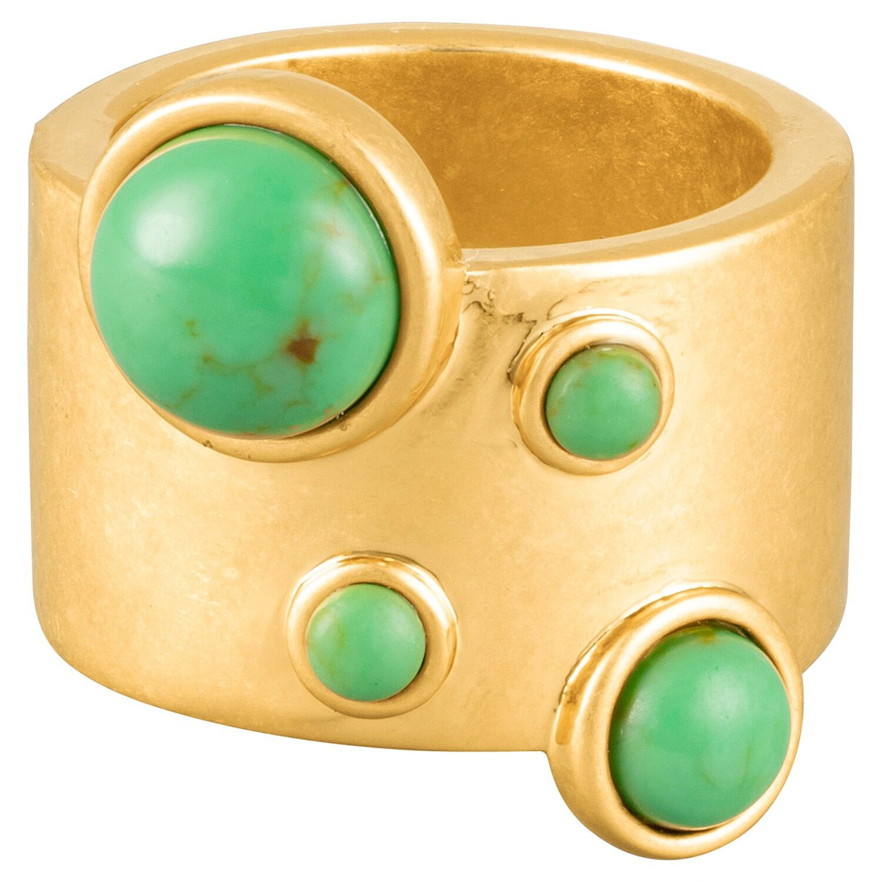 Oroton Arcadia Ring Worn Gold/ Green