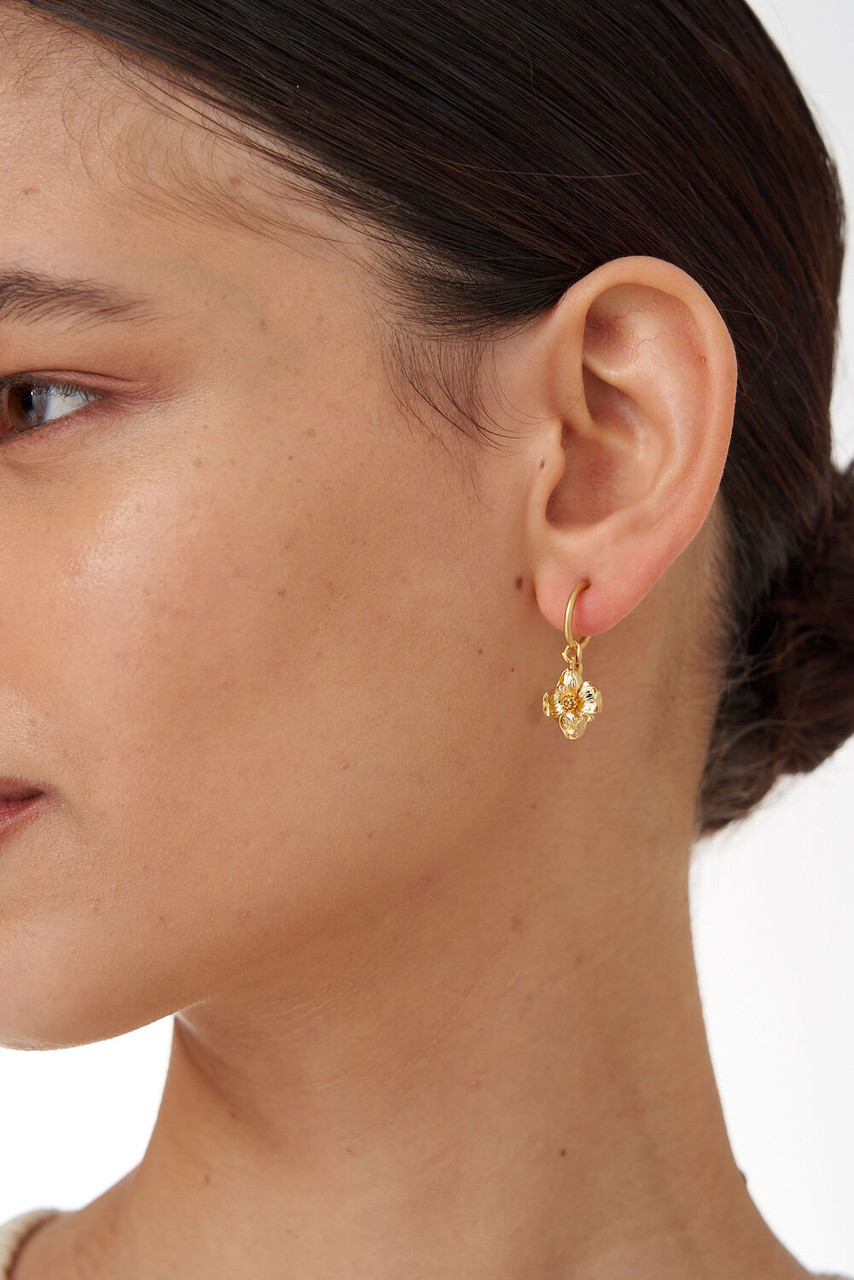 Oroton Aster Hoops Worn Gold