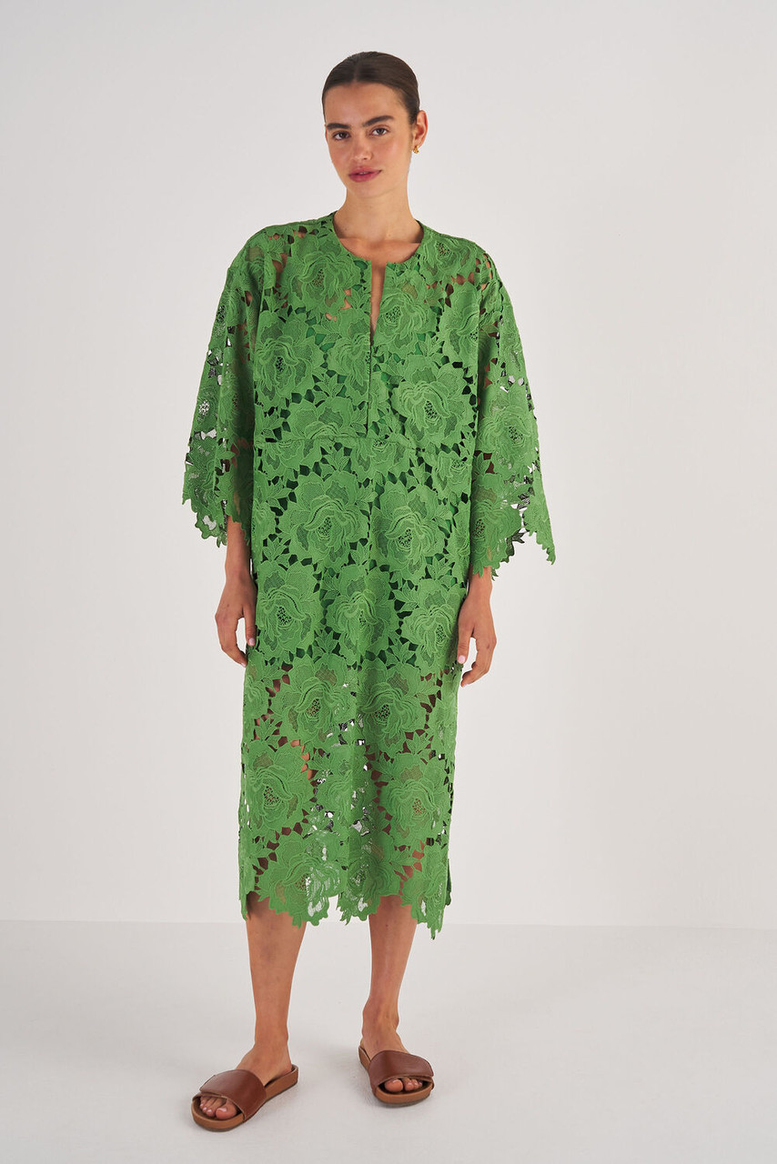 Oroton Lace Kaftan Dress Garden