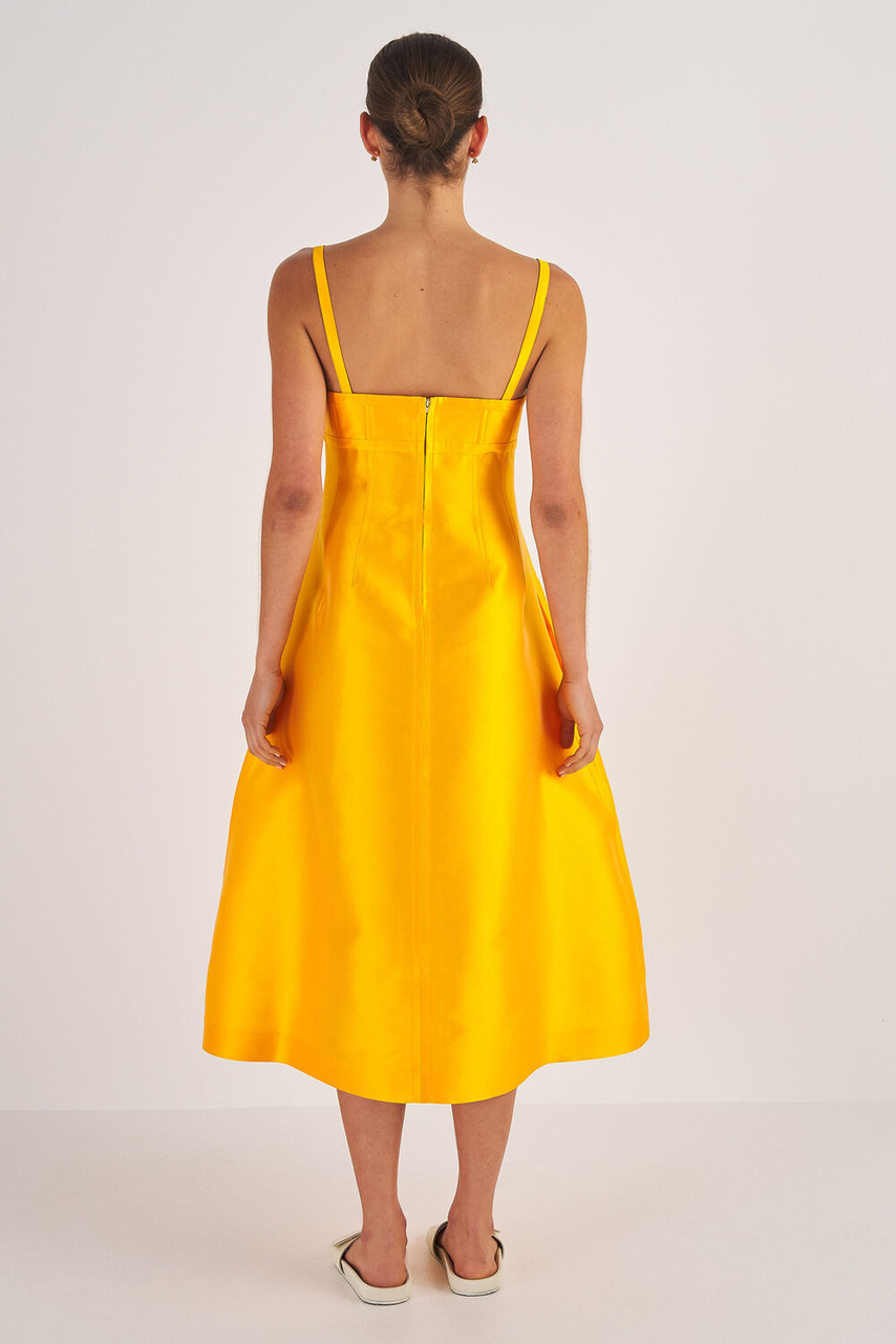 Oroton Sculptured Bodice Dress Marigold