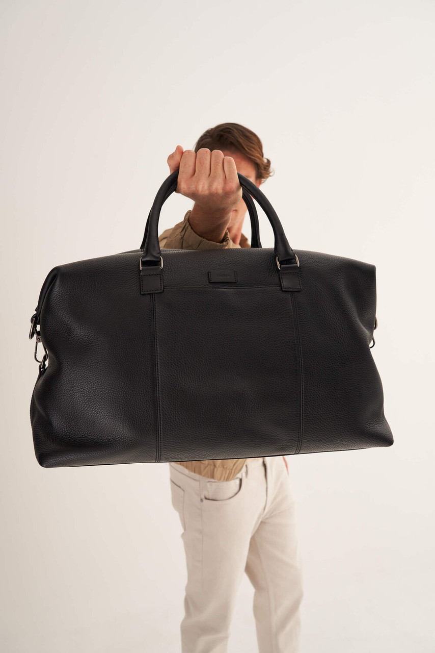 Oroton Preston Black Overnighter Travel Bag