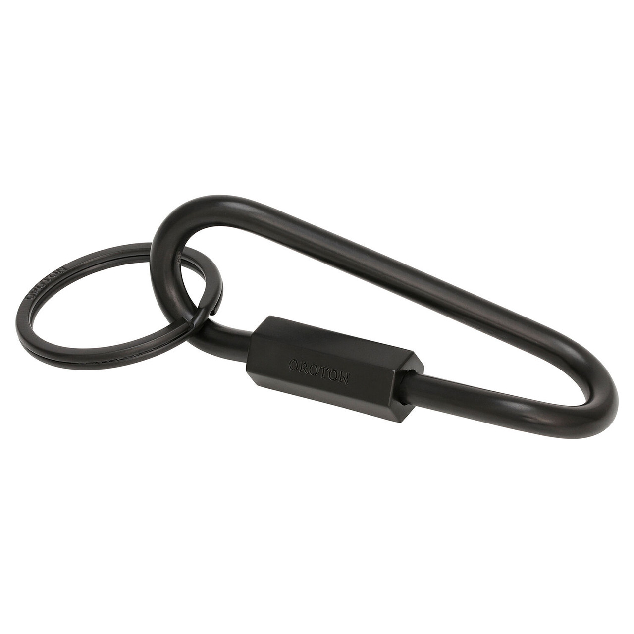 Oroton Larsen Matte Black Metal Keyring