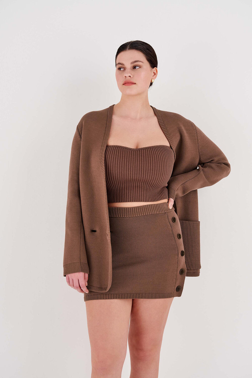 Oroton Knit Bodice Cocoa