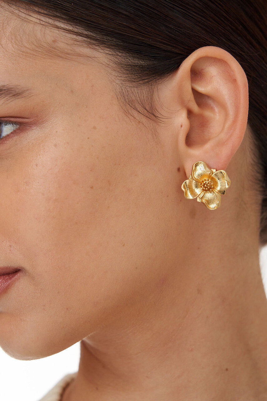 Oroton Aster Earring Worn Gold