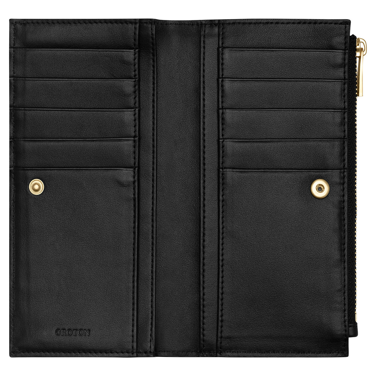 Oroton Jade Black Zip Fold Wallet
