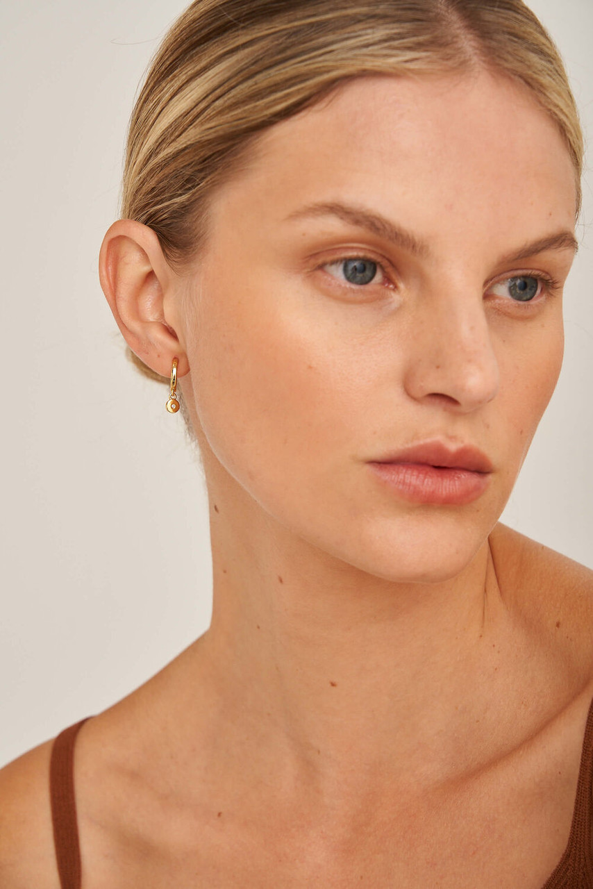 Oroton Petite Gold Astrid Mini Circle Hoop Earrings