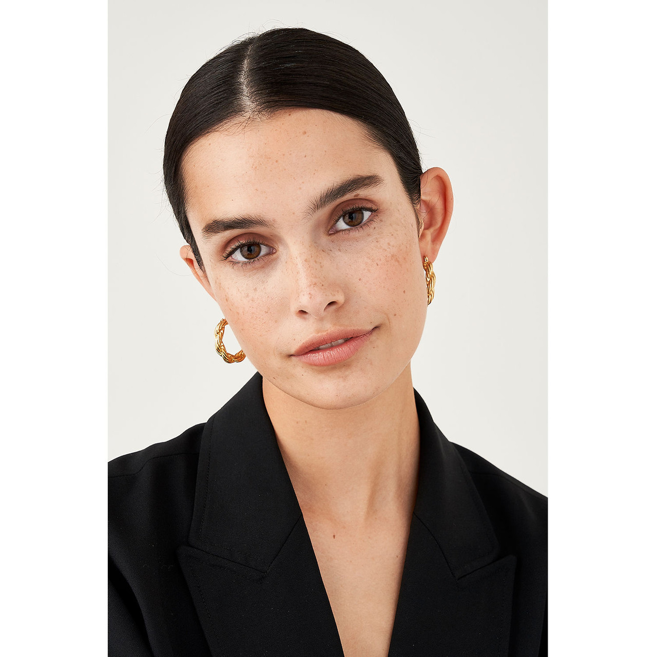 Oroton Luna Gold Medium Hoop Earrings