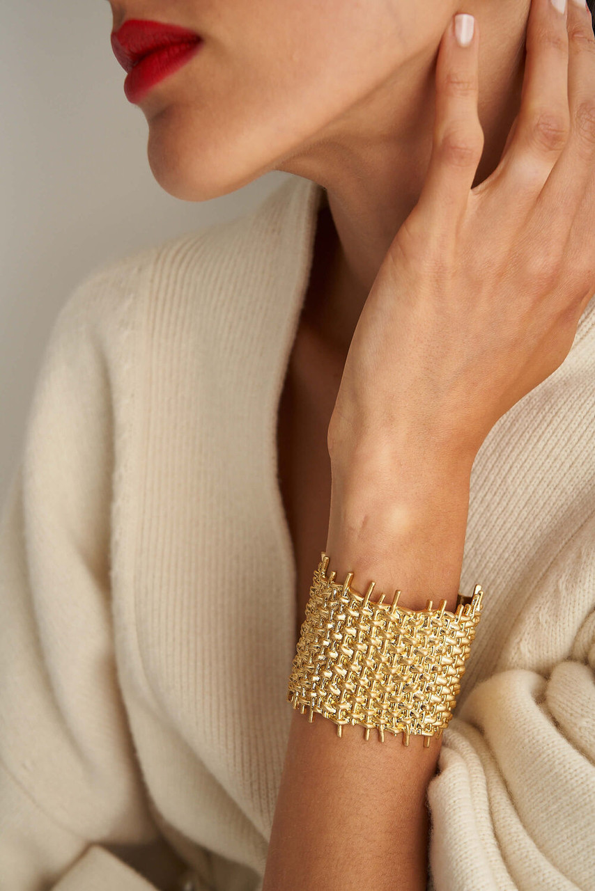 Oroton Olive Worn Gold Cuff