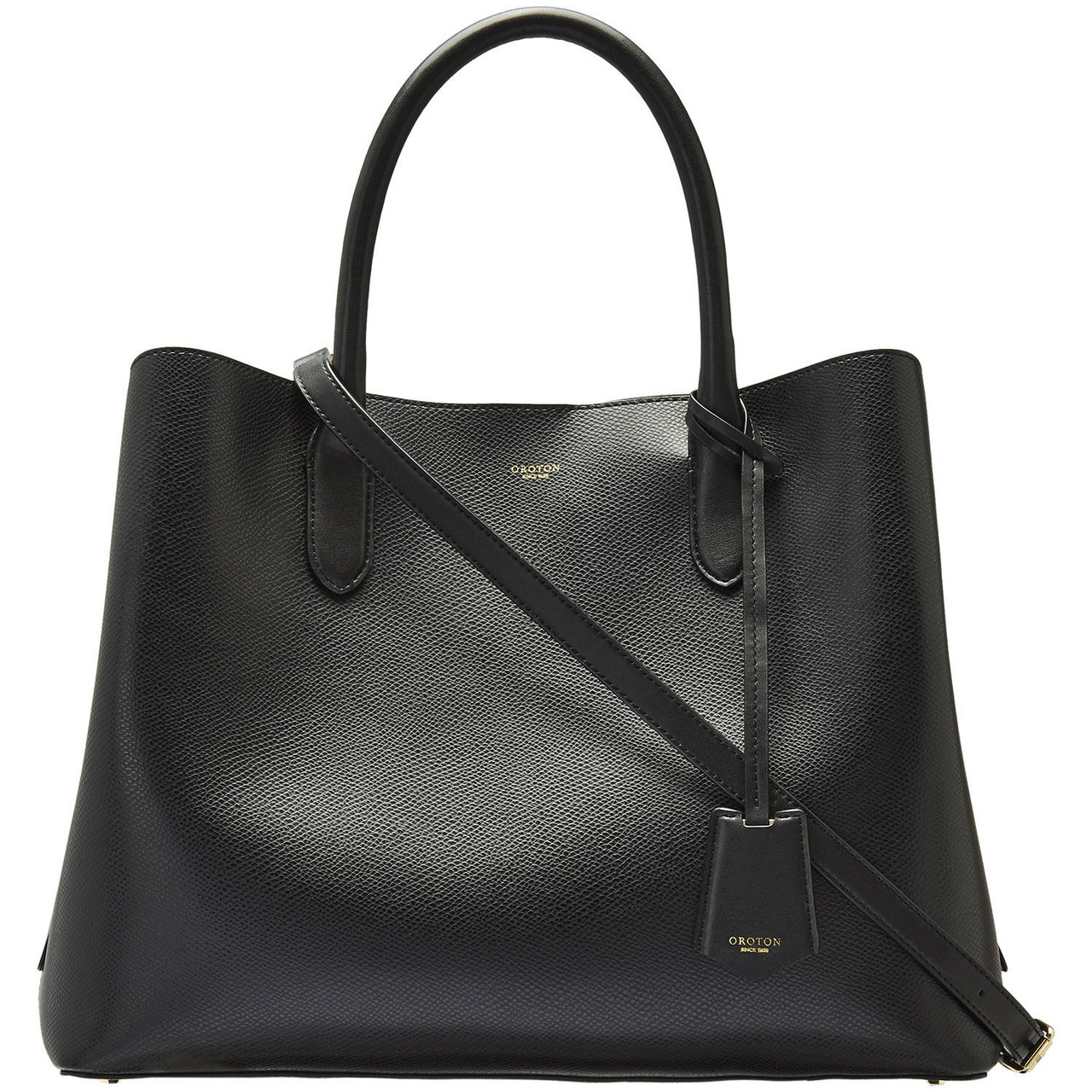 Oroton Muse Black Three Pocket Day Bag