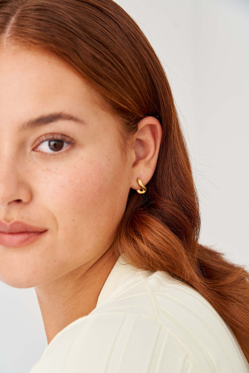 Oroton Luella Mini Twist Huggies Worn Gold