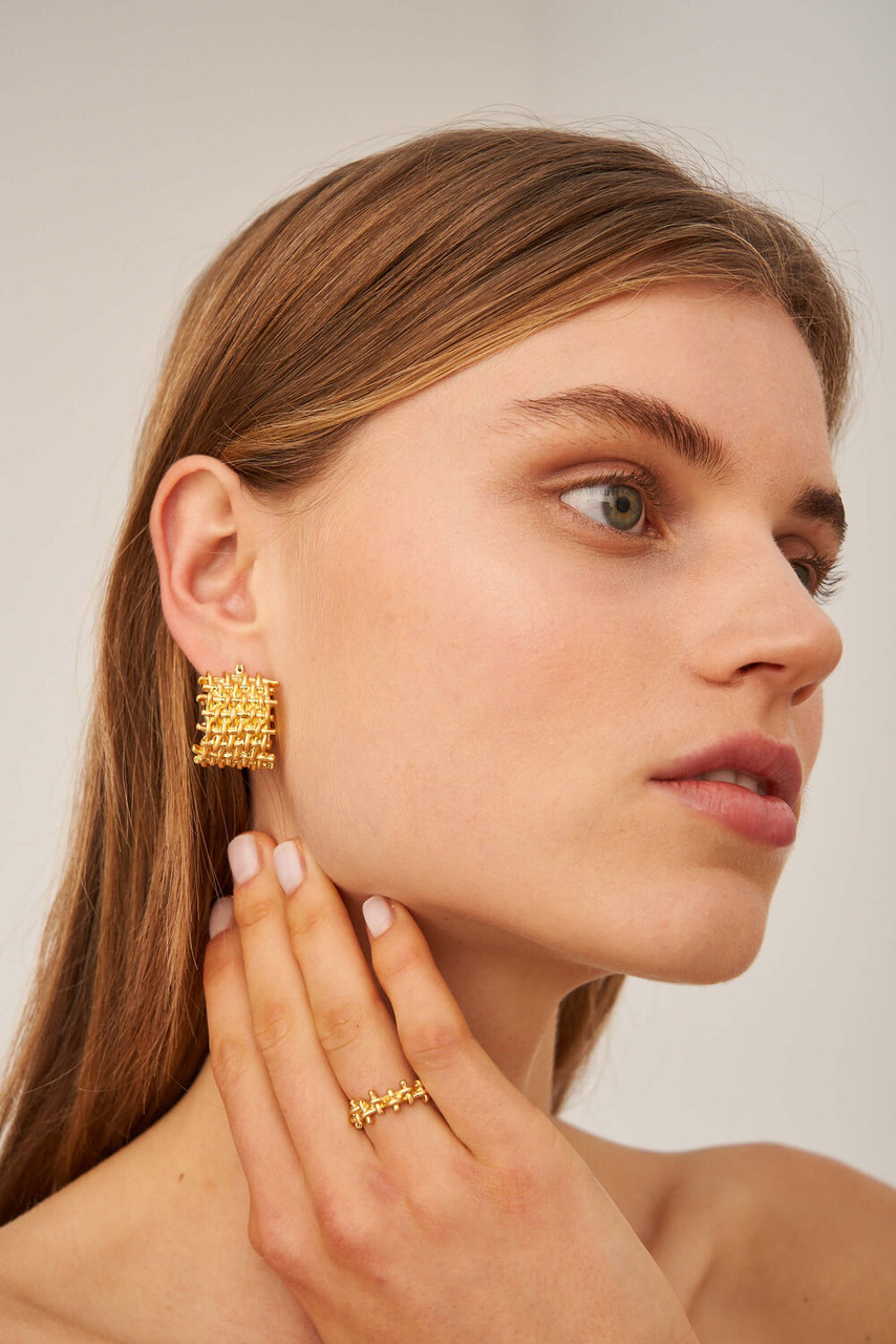 Oroton Olive Worn Gold Thin Ring