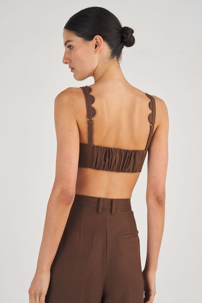 Oroton Scallop Bralet Dark Chocolate
