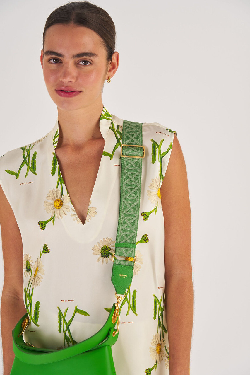 Oroton Logo Webbing Bag Strap Tulip Pink