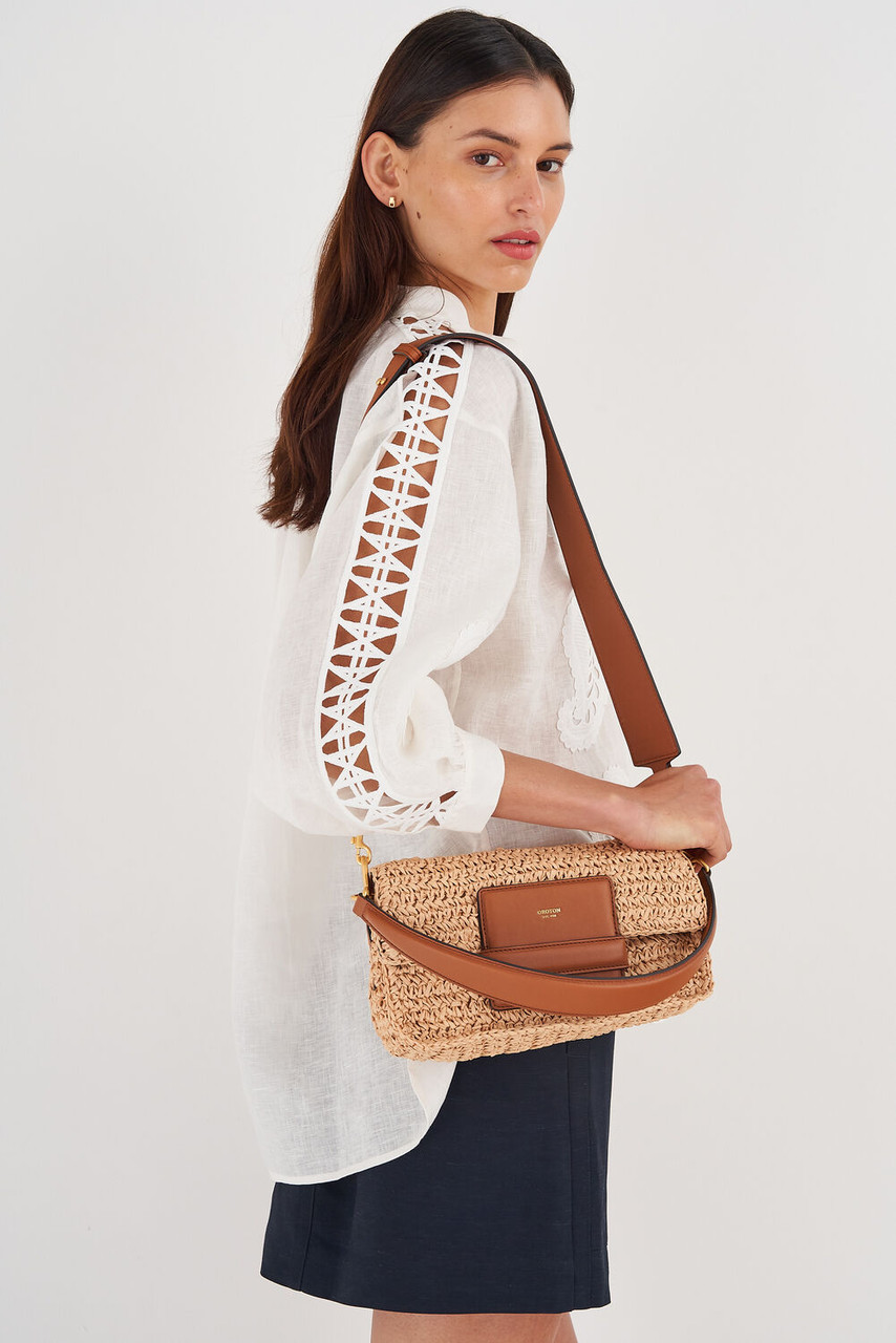 Oroton Alva Natural-Brandy Collectable Day Bag