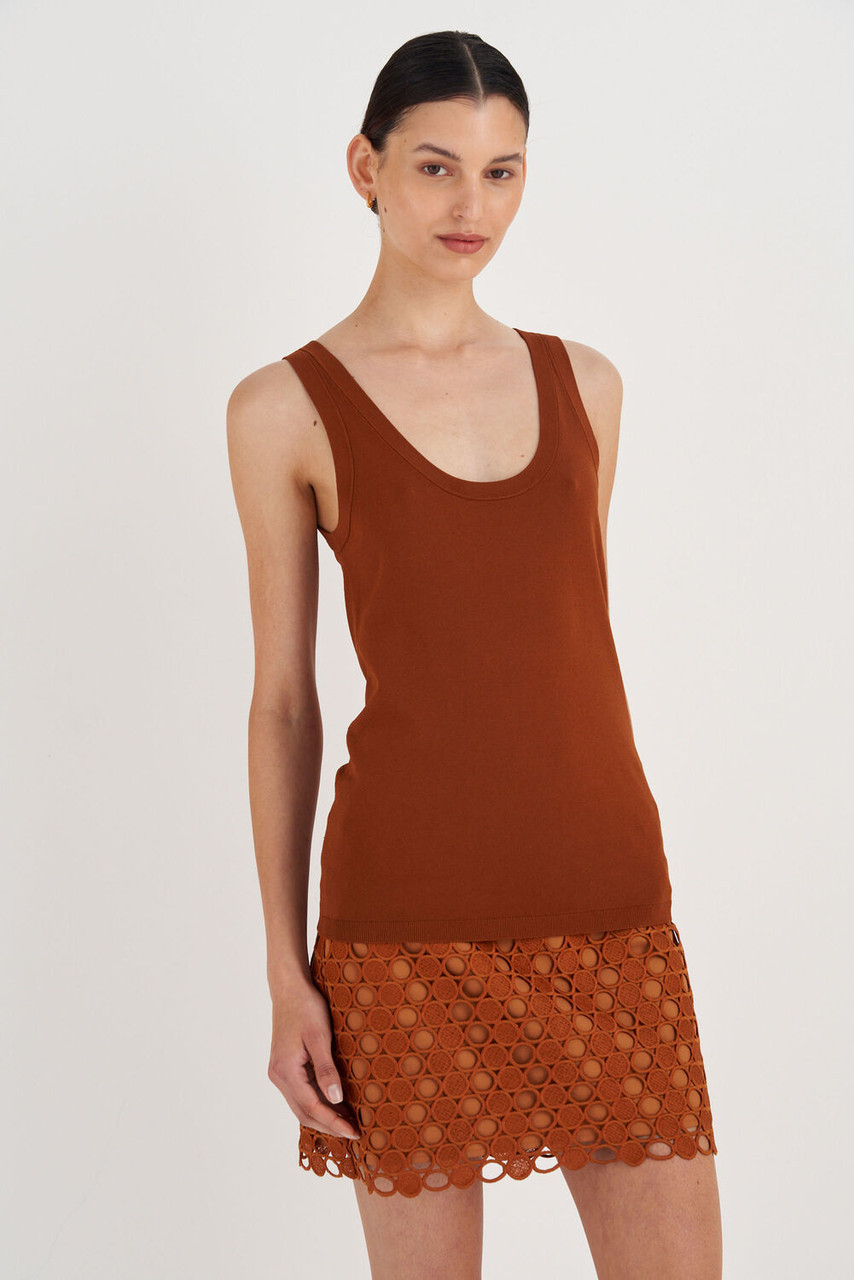 Oroton Knit Tank Tan