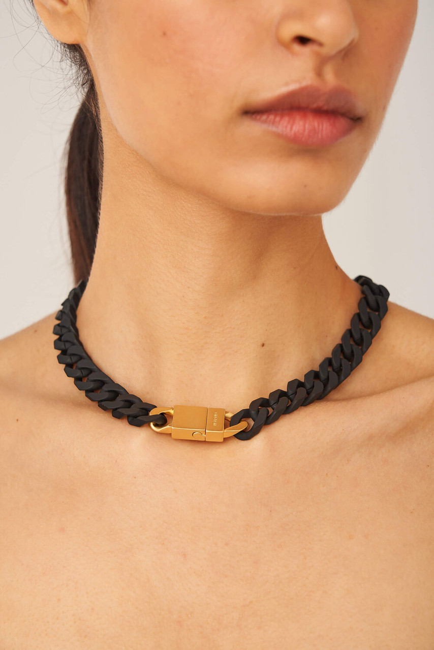 Oroton Noa Black-Worn Gold Necklace