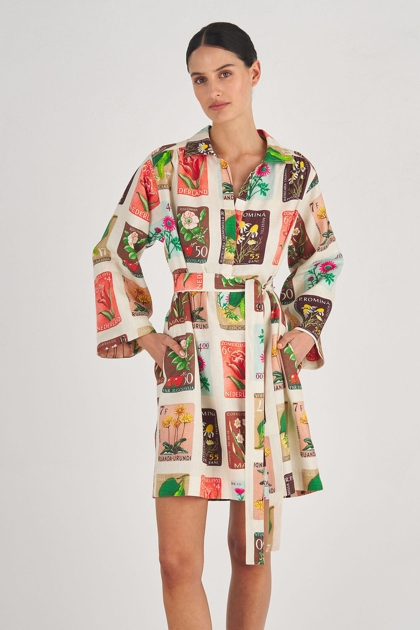 Oroton Flower Stamp Print Dress String